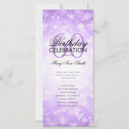Invitación Winter 60 Birthday Program Menú Purple Wonderland