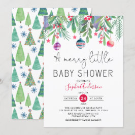 Invitación Winter A Merry Little Navidades Baby Shower