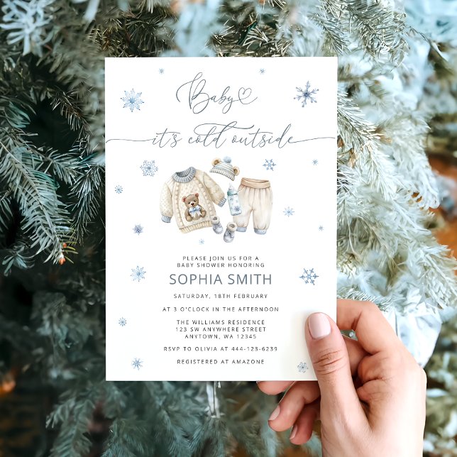 Invitación Winter Baby Clothes Boy Baby Shower (Subido por el creador)