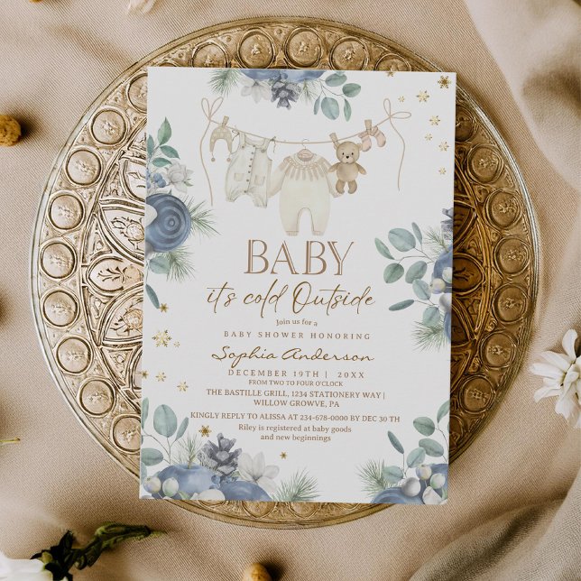 Invitación Winter Baby Its Cold Outside Baby Shower  (Subido por el creador)