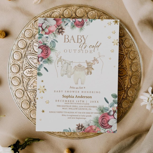 Invitación Winter Baby it's Cold Outside Christmas Shower  (Subido por el creador)