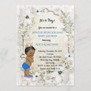 Invitación Winter Baby Shower Boy, blanco, Winter Wonderland
