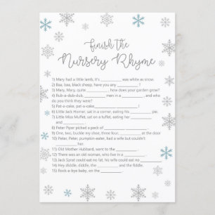 Invitación Winter Baby Shower Game respondemos de 5x7