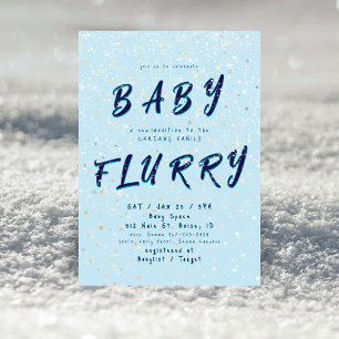 Invitación Winter Baby Sprinkle   Tormenta de Nieve Azul