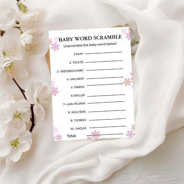Invitación Winter Baby word scramble juego de ducha bebé (Subido por el creador)