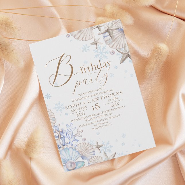 Invitación Winter Beach Theme 18th Birthday Party (Subido por el creador)