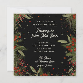 Invitación Winter Berries Bonito Inespirivity Bridal Shower