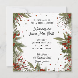 Invitación Winter Berries elegante novia de inespiritualidad