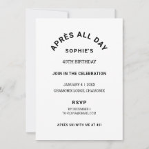 Winter Black Après All Day 40th Birthday Fiesta