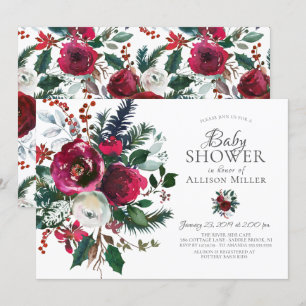Invitación Winter Bloom Floral Baby Shower