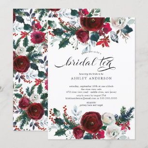 Invitación Winter Bloom Floral Bridal Shower Bridal Té de nov