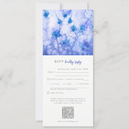 Invitación Winter Blue Garden Wedding RSVP QR Code