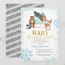 Winter Blue Snowflakes Woodland Baby Ducha