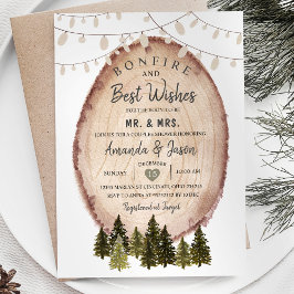 Invitación Winter BONFIRE Mejor Deseos Pareja Ducha Woodland