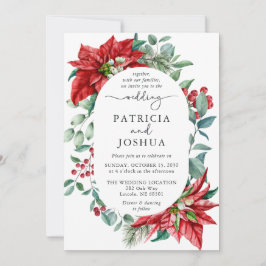 Invitación Winter Botanical Christmas Wedding
