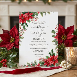 Invitación Winter Botanical Christmas Wedding Invitation