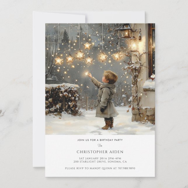Invitación Winter Boy 1er cumpleaños (Anverso)