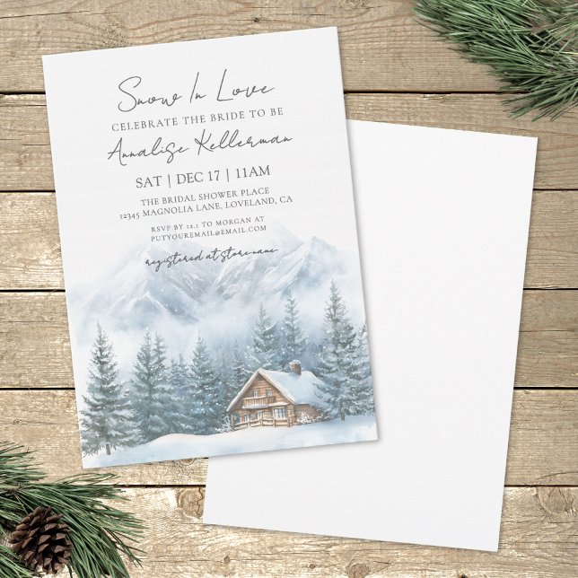 Invitación Winter Bridal Shower (Snow In Love Winter Bridal Shower Invitation)