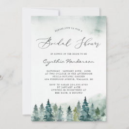 Invitación Winter Bridal Shower Elegant Forest Pine Trees