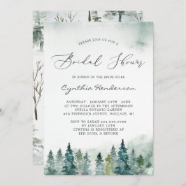 Invitación Winter Bridal Shower Elegant Forest Pine Trees