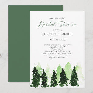 Invitación Winter Bridal Shower Rustic Pine Tree