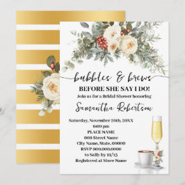 Invitación Winter Bubbles & Brews Coffee Bridal Shower