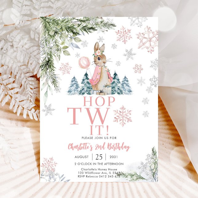 Invitación Winter Bunny Birthday Invitation (Subido por el creador)