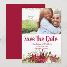 Winter Burgundy Poinsettia Purpurina salva la fech