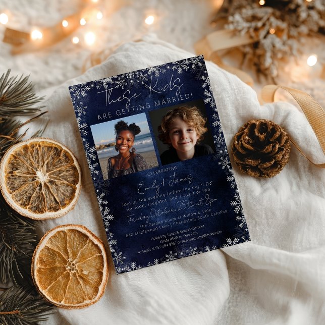 Invitación Winter Christmas These Kids  Rehearsal Dinner (Winter Christmas These Kids Rehearsal Dinner Invitation)