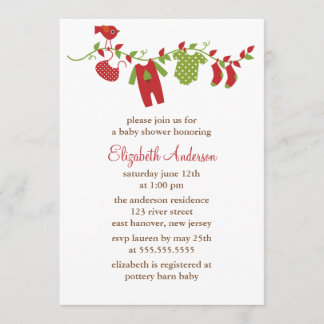 Invitación Winter Clothesline Baby Shower
