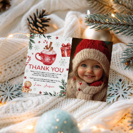 Invitación Winter Cocoa Birthday Thank You Photo Card