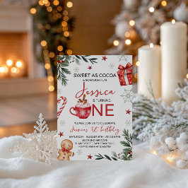 Invitación Winter Cocoa First Birthday Invite