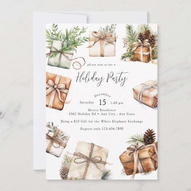 Invitación Winter Elegant Holiday Party (Anverso)