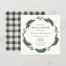 Invitación Winter Evergreen Buffalo Jugado Ducha Bridal