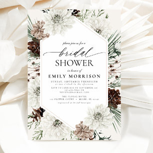 Invitación Winter Evergreen Elegant Bridal