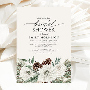 Invitación Winter Evergreen Elegant Bridal