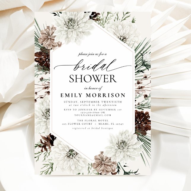 Invitación Winter Evergreen Elegant Bridal (Subido por el creador)