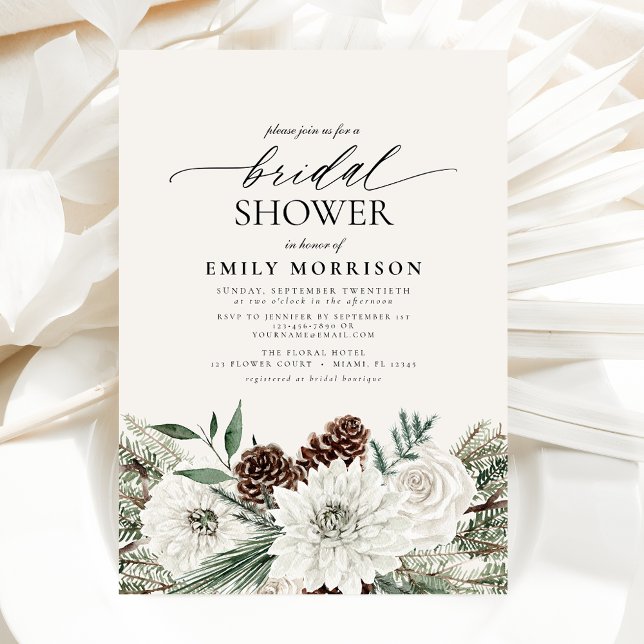 Invitación Winter Evergreen Elegant Bridal (Subido por el creador)