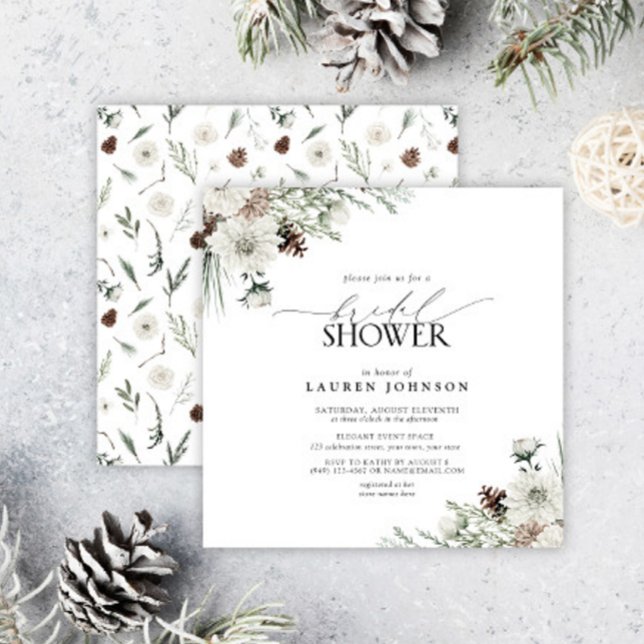 Invitación Winter Evergreen Elegant Bridal Shower (Subido por el creador)