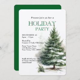 Invitación Winter Everygreen Tree HOLIDAY PARTY