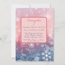 Invitación Winter Fairy Tale Invitation, Romantic Snowflake 