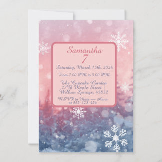 Invitación Winter Fairy Tale Invitation, Romantic Snowflake 