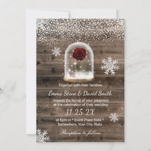 Invitación Winter Fairytale Beauty Rosa Dome Boda