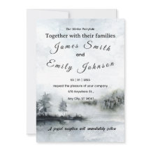 Winter Fairytale Watercolor Landscape Wedding