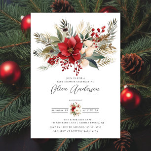 Invitación Winter Foral Baby Shower