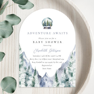 Invitación Winter Forest Adventure Boy Baby Shower