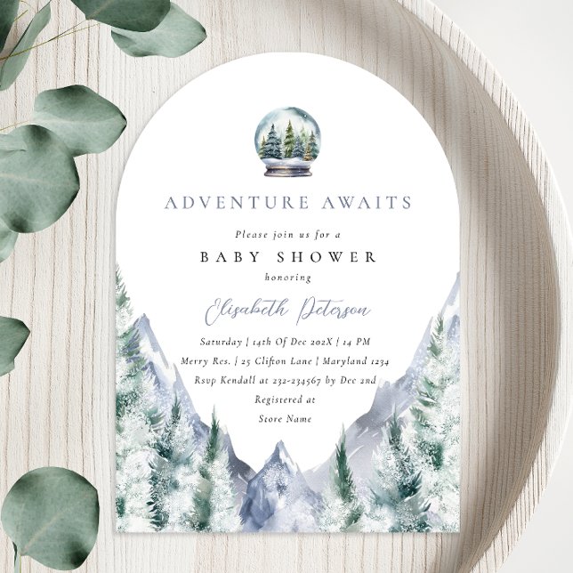 Invitación Winter Forest Adventure Boy Baby Shower (Subido por el creador)