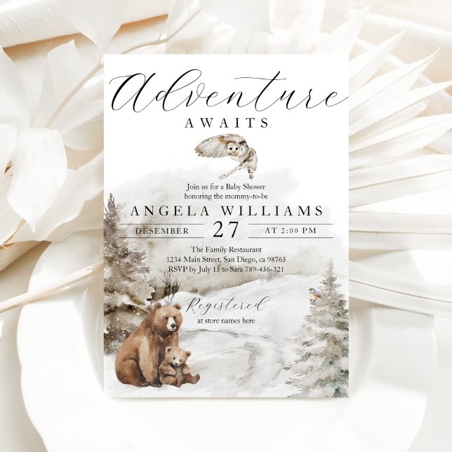 Invitación Winter Forest Adventure espera a Baby Shower (Subido por el creador)
