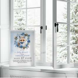 Invitación Winter Fox Watercolor Baby Shower