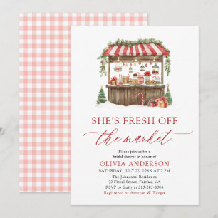 Invitación Winter Gingham Fresh Off The Market Bridal Shower